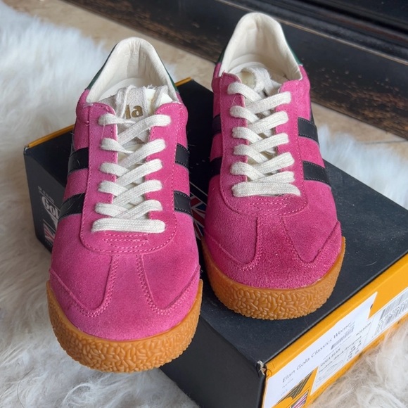 Gola | Elon Gumsole Suede Pink and Black Sneakers - Picture 2 of 7